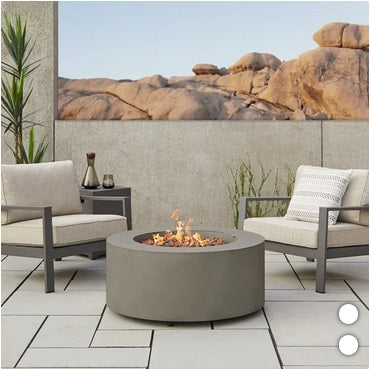 Real Flame Aegean Steel 36 in. Round Fireplace - PuriLite