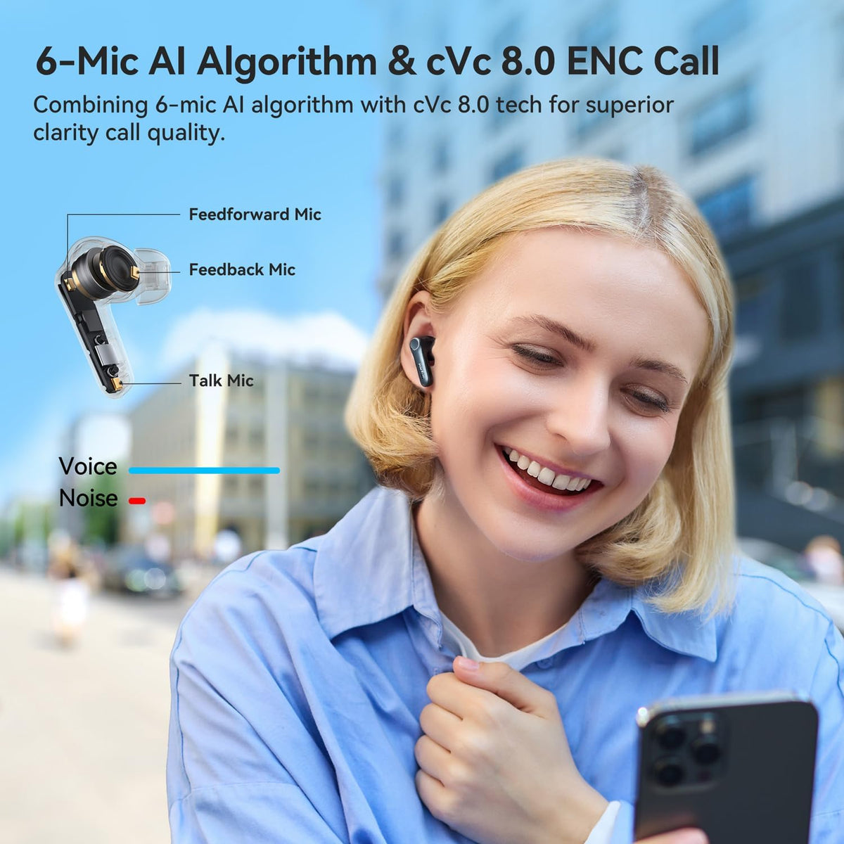 EarFun Air Pro 4 - Adaptive Hybrid ANC Wireless Earbuds, aptX™ Lossless, LDAC, 52H Playtime, Bluetooth 5.4 - PuriLite