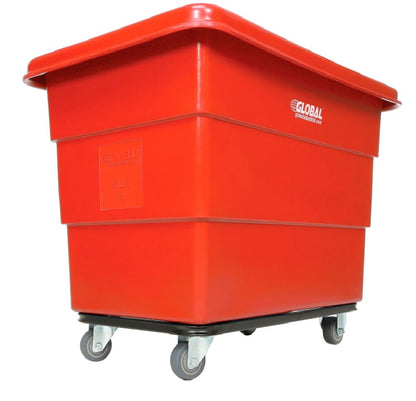 Global Industrial™ Plastic Bulk Box Truck, 8 Bushel, Steel Chassis Base, Red - PuriLite