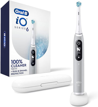 Oral-B Power iO Series 6 Electric Rechargeable Toothbrush with (1) Brush Head, Gray Opal - PuriLite