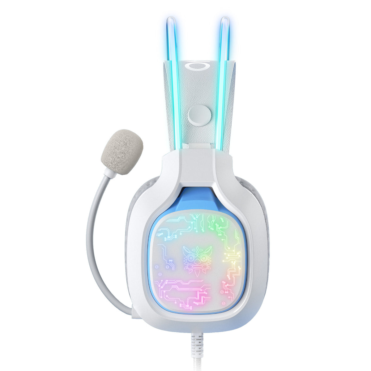 Onikuma X22-WH - RGB Gaming Headset with Microphone, 3.5mm/USB for PC/PS4/Xbox - PuriLite