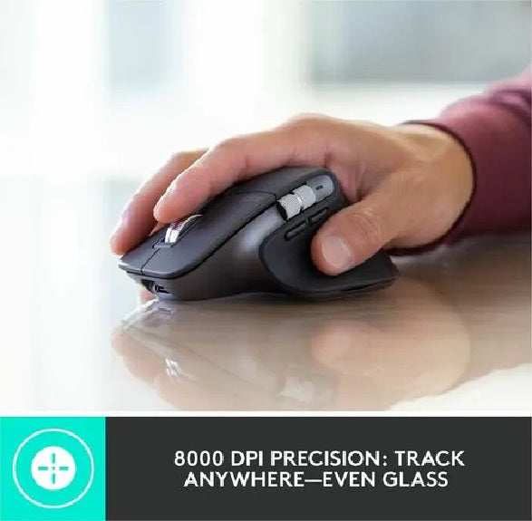 Logitech MX Keys + MX Master Mouse Combo Gen 2 – Wireless, Bluetooth, USB – High Precision 8000 DPI – Darkfield – Mac/Windows - PuriLite