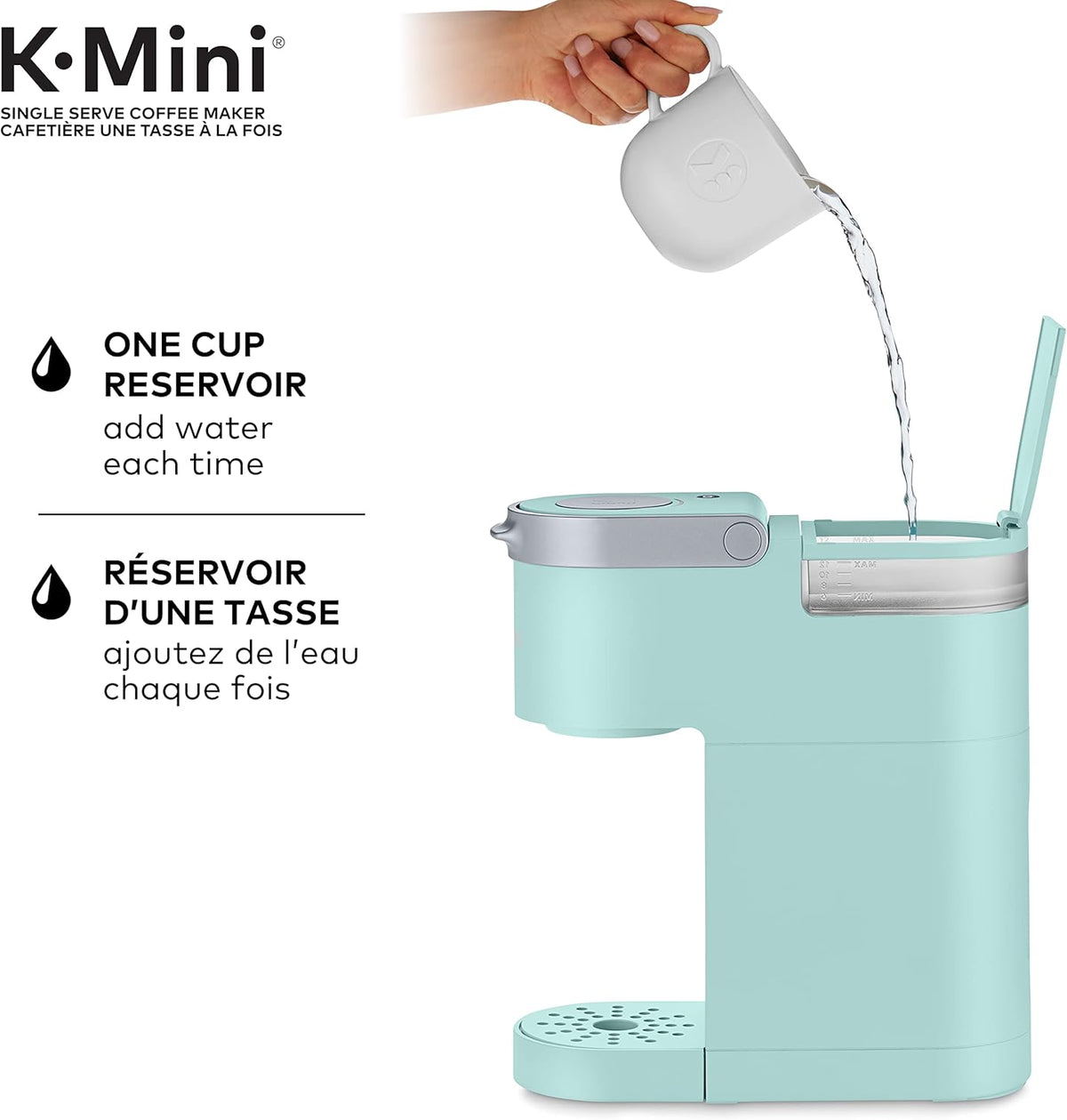 Keurig K-Mini Single Serve K-Cup Pod Coffee Maker, Featuring An Ultra-sleek Design, Oasis - PuriLite