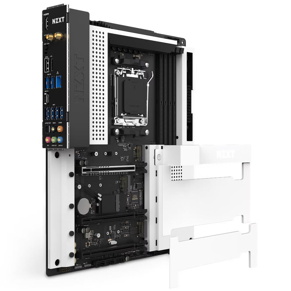NZXT - N7 B650E ATX AM5 Motherboard (White) - DDR5, WiFi 6E, PCIe 5.0, Triple M.2 - PuriLite
