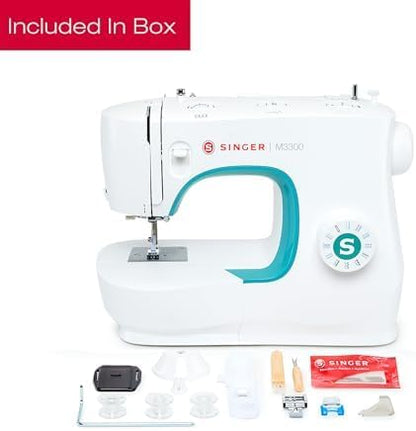 SINGER M3300 Lightweight & Portable Sewing Machine With 97 Stitch Applications, LED Light & 1-step Buttonhole | Used for Mending and Sewing - PuriLite