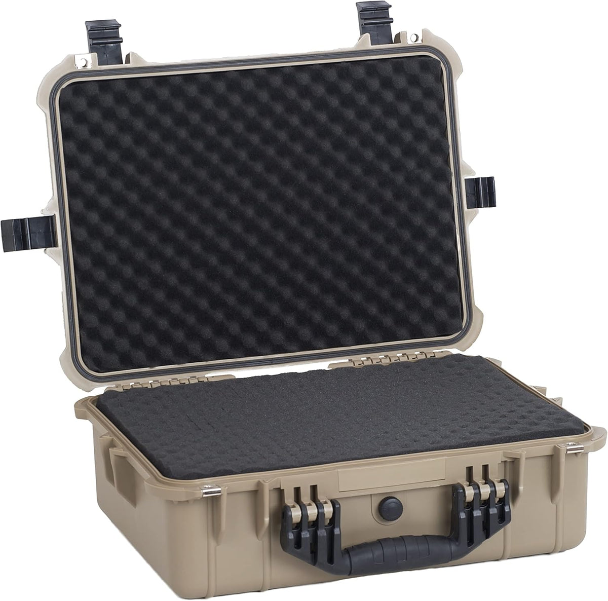 MEIJIA Portable Large Protective Hard Camera Case,Foam Inserted, Elegant Black, for use of Drones,Camera,equipments 19.78"X15.77"X7.41",Desert Tan - PuriLite