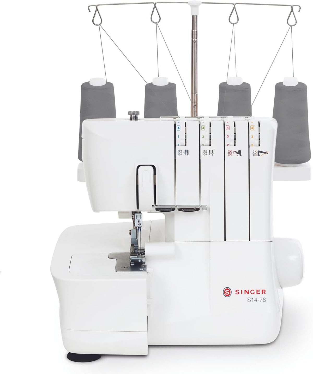 SINGER S14-78 Serger with Accessory Kit | Overlock Machine with 2-3-4 Stitch Capability, 1200 Stitches/Minute, Differential Feed, LED Light & Free Arm, White - PuriLite