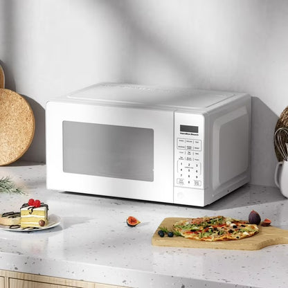 Hamilton Beach 0.7 cu ft 700W Compact Size Microwave, White, Hamilton Beach 0.7 cu.ft White Microwave - PuriLite