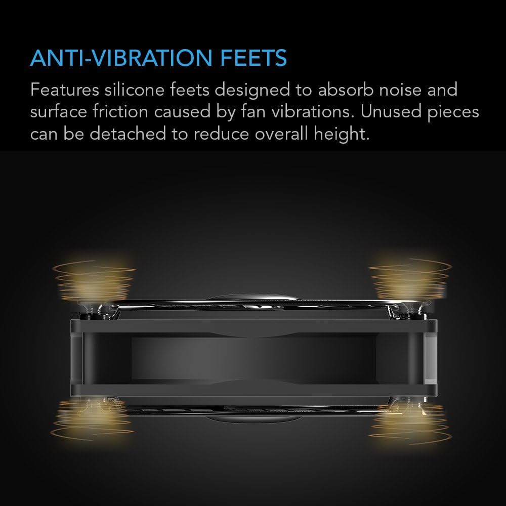 AC Infinity MULTIFAN S5, Quiet Dual 80mm USB Fan, UL-Certified for Receiver DVR PlayStation Xbox Computer Cabinet Cooling - PuriLite