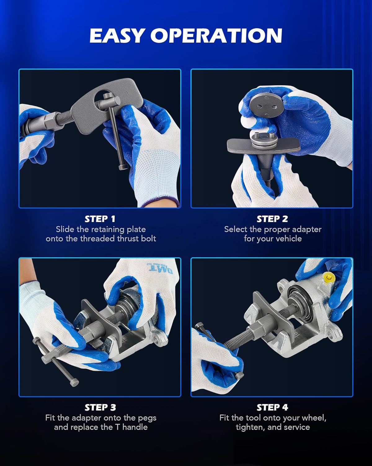 24pcs Heavy Duty Disc Brake Piston Caliper Compressor Rewind Tool Set and Wind Back Tool Kit for Brake Pad Replacement Reset, Fits Most American, European, Japanese Autos - PuriLite