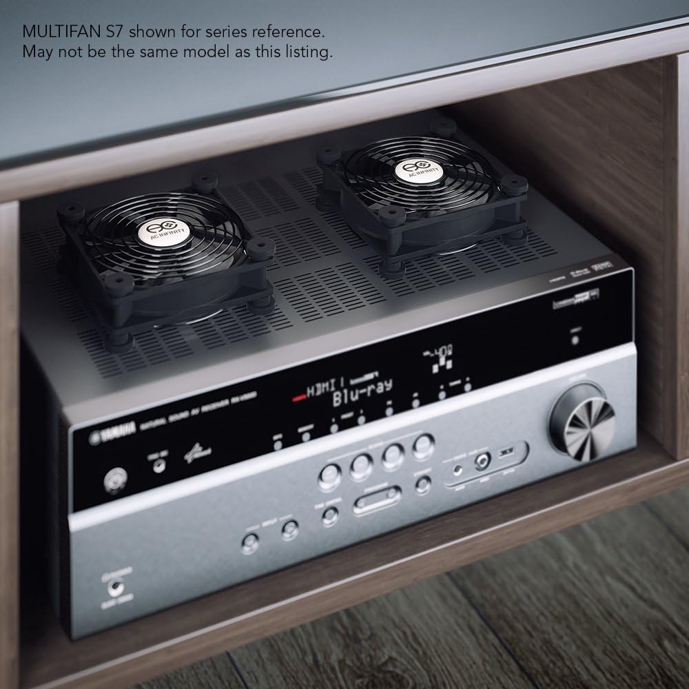 AC Infinity MULTIFAN S5, Quiet Dual 80mm USB Fan, UL-Certified for Receiver DVR PlayStation Xbox Computer Cabinet Cooling - PuriLite