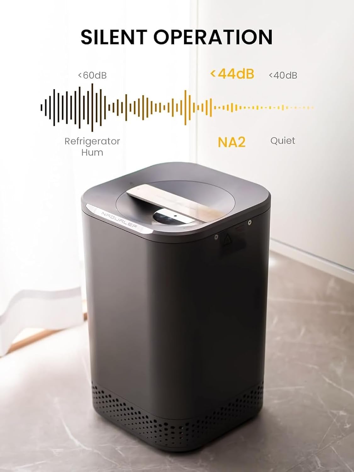 Smart Electric Composter for Kitchen, Counter 2.5L Mill Composter Kitchen Bin, Odorless/Low Noise/Auto-Stop, Disposer Turn Food Waste into Fertilizer - PuriLite