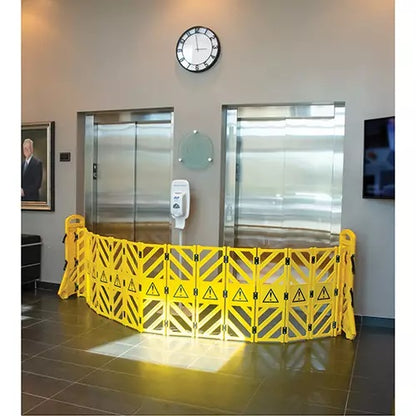 Portable Mobile Barrier, 40" H x 13' L, Yellow - PuriLite