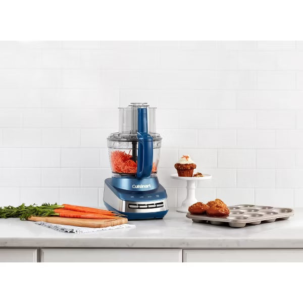 Cuisinart Core Custom 13-Cup Multifunctional Food Processor - Marine Blue - FP-130MB: Stainless Steel Blades, 4 Speeds - PuriLite