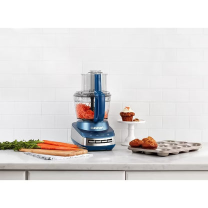 Cuisinart Core Custom 13-Cup Multifunctional Food Processor - Marine Blue - FP-130MB: Stainless Steel Blades, 4 Speeds - PuriLite