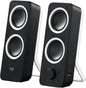 Logitech Z200 PC Speakers, Stereo Sound, 10 Watts Peak Power, 2 x 3.5mm Inputs, Headphone Jack, Adjustable Bass, Volume Controls, PC/TV/Smartphone/Tablet - Midnight Black - PuriLite