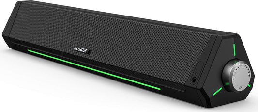 Computer Speakers, Dynamic RGB Computer Sound Bar, HiFi Stereo Bluetooth 5.0 & 3.5mm Aux-in Connection, USB Powered Computer Speakers for Desktop, PC, Laptop, Tablets - PuriLite