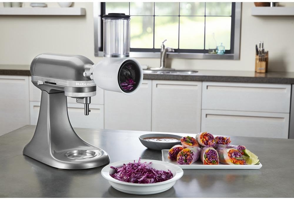 Value Bundle KitchenAid Artisan® Series 5 Quart Tilt-Head Stand Mixer with Fresh Prep Slicer/Shredder Attachment KSM150FBCU - PuriLite
