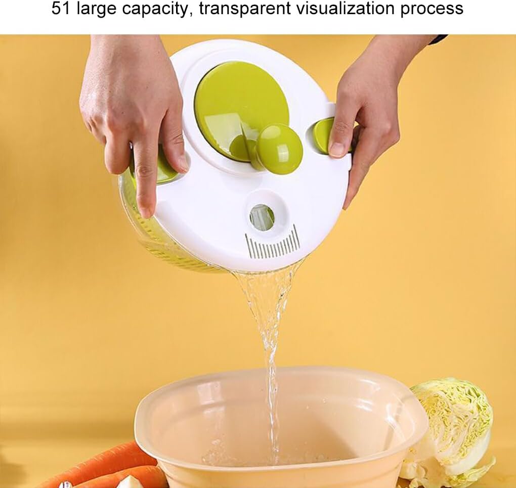 koaunert Large Salad with Non-Slip Base Durable and Practical Stainless Steel Salad Spinners Salad Spinners Collapsible, Stainless Steel - PuriLite