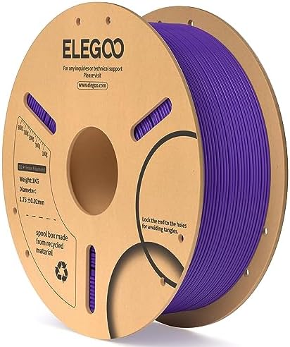 ELEGOO PLA Filament 1.75mm Black 1KG,3D Printer Filament Dimensional Accuracy +/- 0.02mm,1kg Cardboard Spool(2.2lbs) 3D Printing Filament Fits for Most FDM 3D Printers - PuriLite