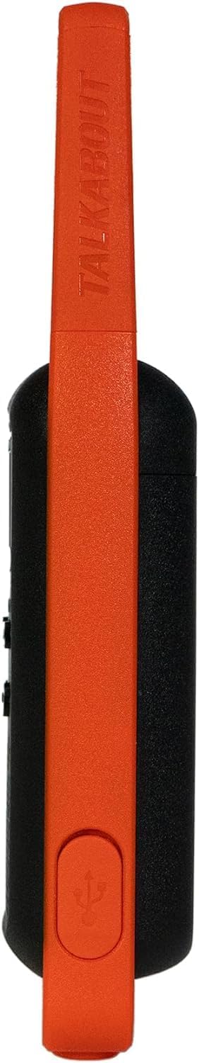 Motorola Solutions Talkabout T275 Rechargeable Radios, 2 Pack with Carrying Case - Orange/Black - PuriLite