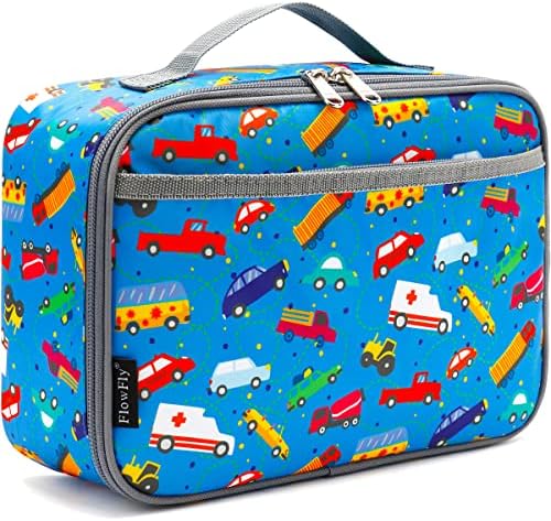 FlowFly Kids Lunch Box Insulated Soft Bag Mini Cooler Back to School Thermal Meal Tote Kit for Girls, Boys, Black - PuriLite