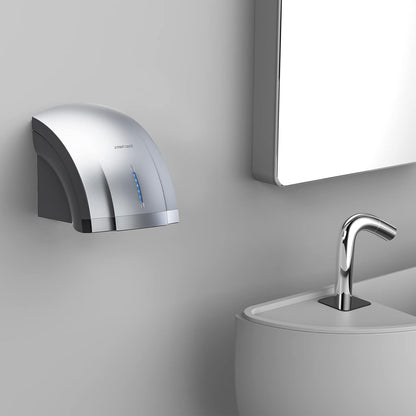 interhasa! Compact Hand Dryer 110V Commercial Electric Hand Dryer for Bathroom with Hot n Cold Air, 3-Pin Plug in - PuriLite