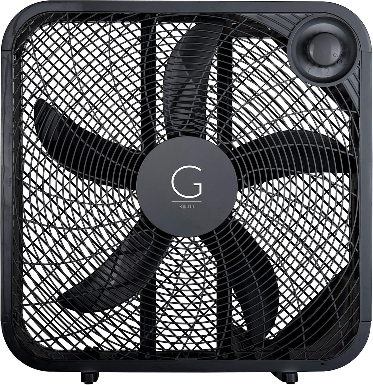 20" Box Fan, 3 Settings, Max Cooling Technology, Carry Handle, Black (G20BOX-BLK) - PuriLite