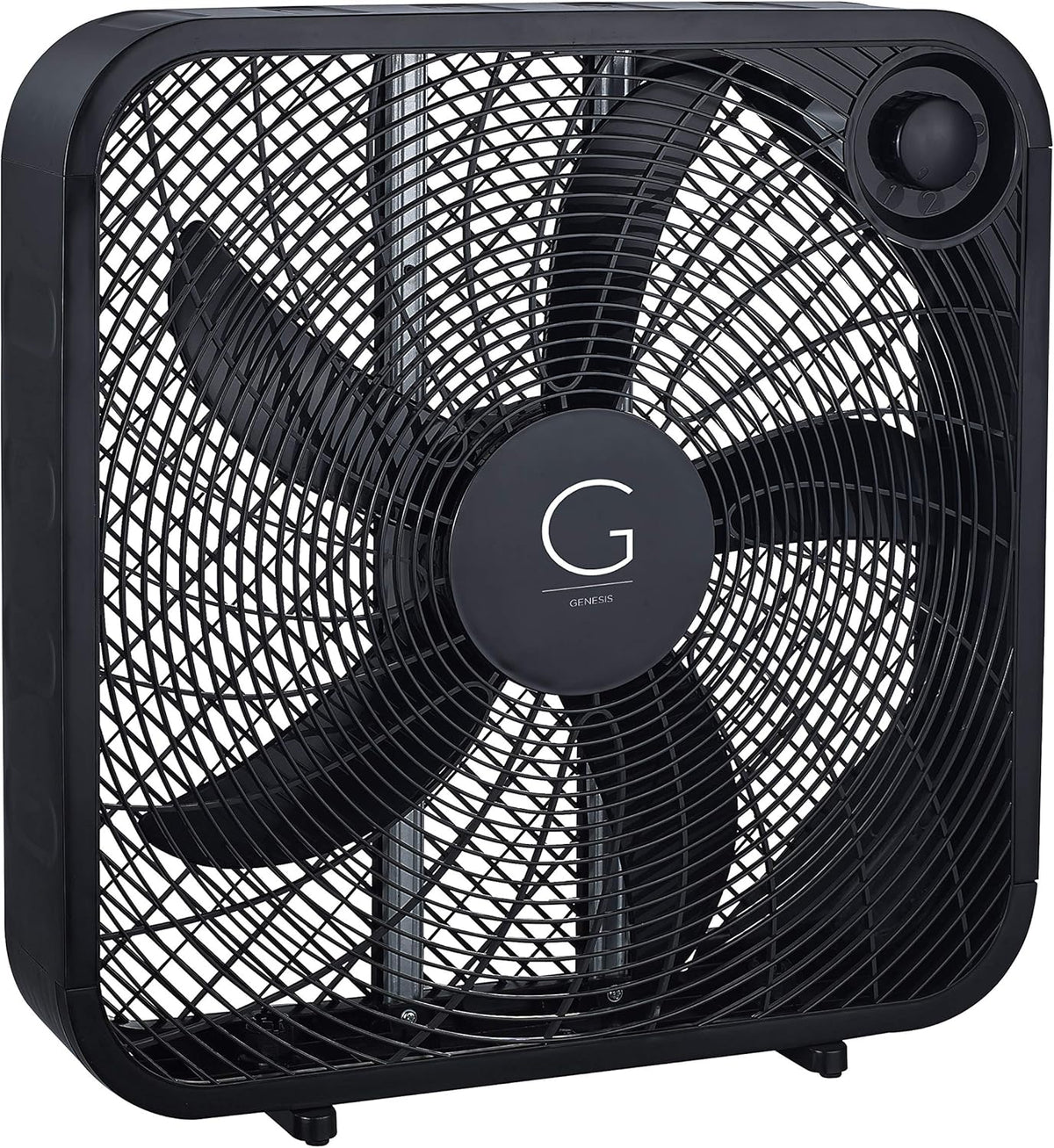 20" Box Fan, 3 Settings, Max Cooling Technology, Carry Handle, Black (G20BOX-BLK) - PuriLite