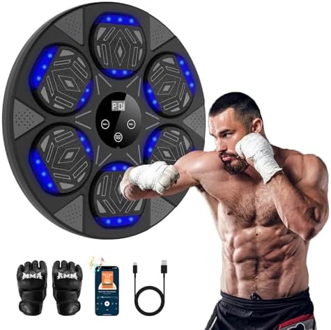 2025 Upgraded Music Boxing Machine for Adults & Kids - Wall-Mounted Smart Punching Target with Boxing Gloves, Home Gym & Office Training Equipment (Latest Model) - PuriLite