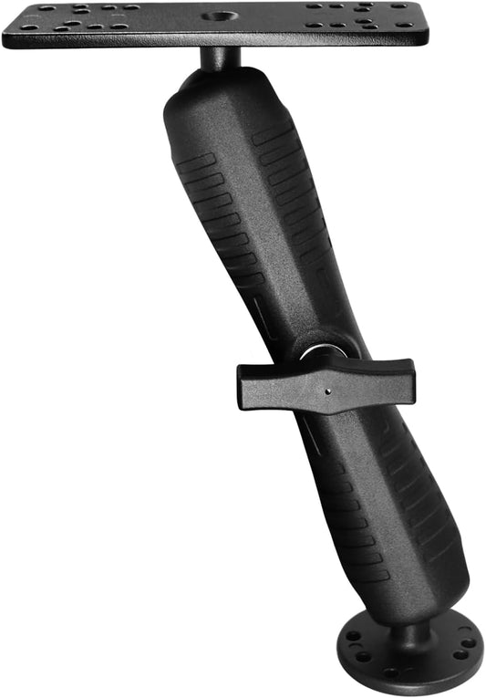WINDFRD Aluminum Fish Finder Mount with 1.5" / C Size Ball, Heavy Duty 9.1" Long Arm Depth Finder Mount for Boat, High Salt Water Resistant, Compatible with Garmin, Lowrance and More - PuriLite