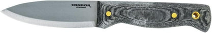 Condor Tool & Knife Bushlore 4.375-Inch Drop Point Blade, Handle with Leather Sheath, Plain - PuriLite