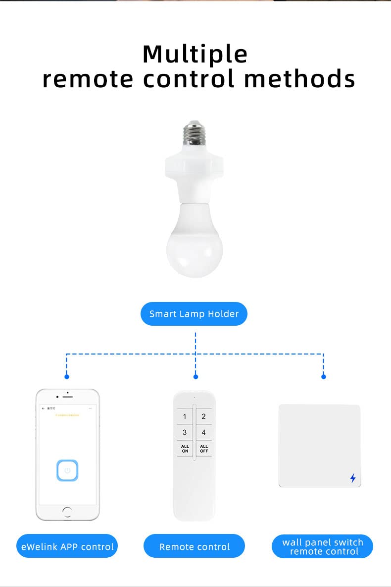 Purilite Select Smart WiFi Light Socket Kit – 4-Pack with Remote & App Control, Alexa & Google Compatible, Timer & Group Function - PuriLite