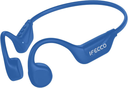IFECCO Bone Conduction Headphones Bluetooth 5.4 - IPX5 Waterproof Bone Conduction Earbuds,Open Ear Wireless Sport Headphones for Running Workout Cycling (Blue) - PuriLite