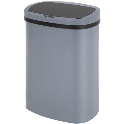 13 Gallon 50 Liter Garbage Can Kitchen Trash Can with Lid Automatic Sensor Touch Free Stainless Steel Waste Bin for Bathroom Bedroom Home Office,Black - PuriLite