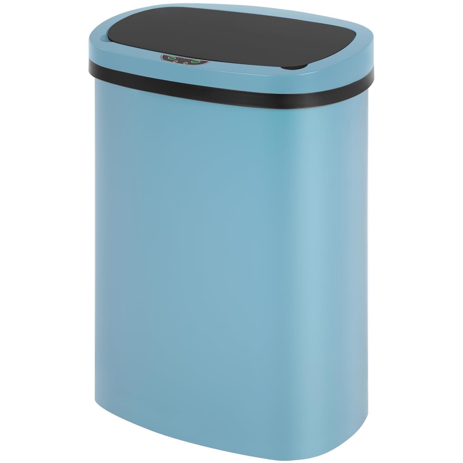 13 Gallon 50 Liter Garbage Can Kitchen Trash Can with Lid Automatic Sensor Touch Free Stainless Steel Waste Bin for Bathroom Bedroom Home Office,Black - PuriLite