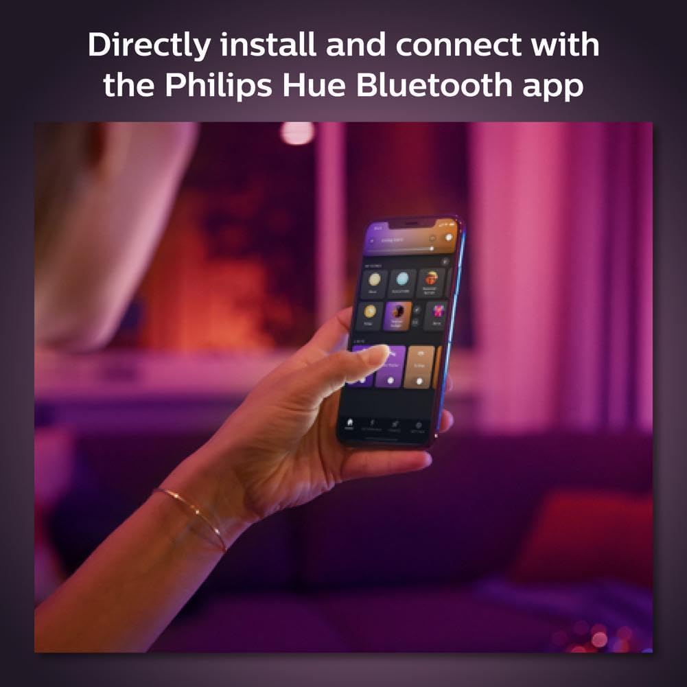 Philips Hue White & Color Ambiance 4" Smart LED Retrofit Can Downlight, Color Changing, Bluetooth & Zigbee Compatible (Hue Hub Optional), Smart Ceiling Lighting - PuriLite