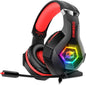 Ozeino Gaming Headset Ps5 Ps4 Headset with 7.1 Surround Sound, Gaming Headphones with Noise Cancelling Flexible Mic RGB Light Memory Earmuffs for PC, Xbox Series X/S, Mac, Phone - PuriLite