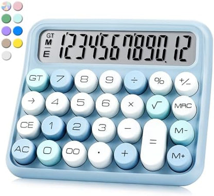 VEWINGL Mechanical Switch Calculator, 12 Digit Large LCD Display and Buttons, Great for Everyday Life and Basic Office Work, with Battery - PuriLite