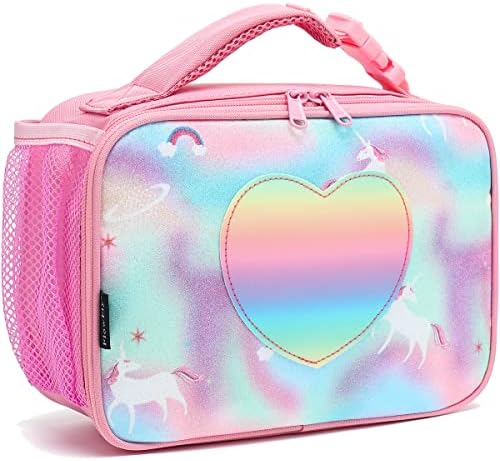 FlowFly Kids Lunch Box Insulated Soft Bag Mini Cooler Back to School Thermal Meal Tote Kit for Girls, Boys, Black - PuriLite