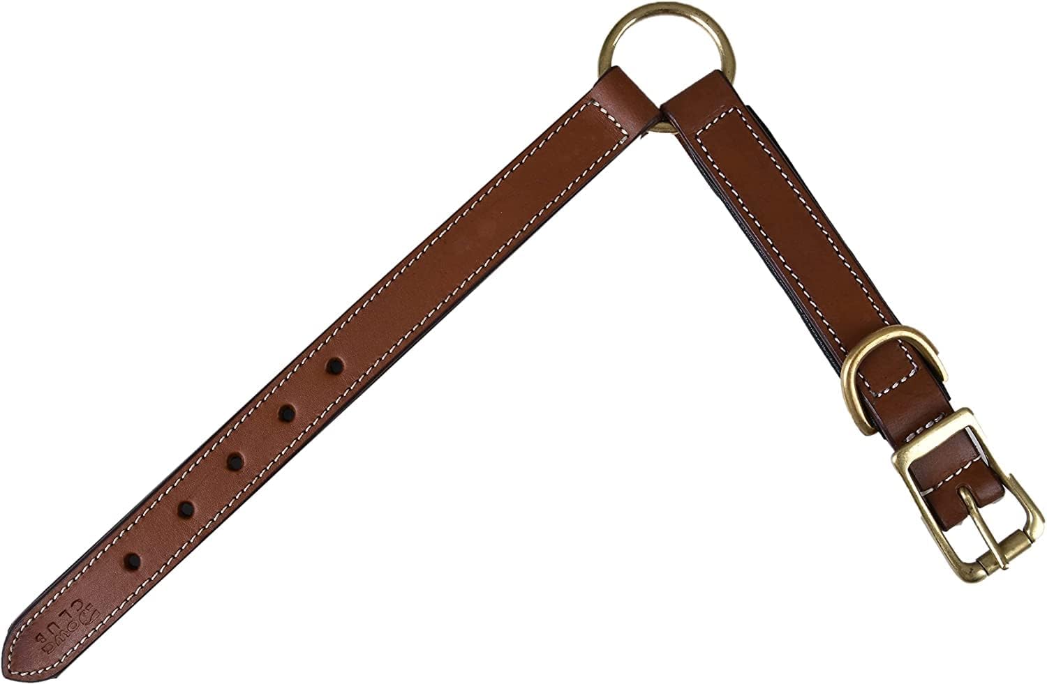 DowgClub | Genuine Leather Dog Collar | Full Grain, Heavy Duty | Comfortable, Strong | Best for Pups, Small, Medium & Large Breeds | Pink, Brown, Black, Tan - PuriLite