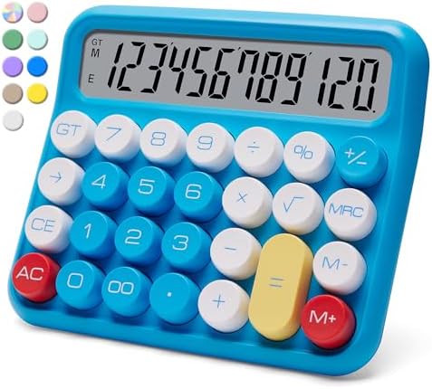 VEWINGL Mechanical Switch Calculator, 12 Digit Large LCD Display and Buttons, Great for Everyday Life and Basic Office Work, with Battery - PuriLite
