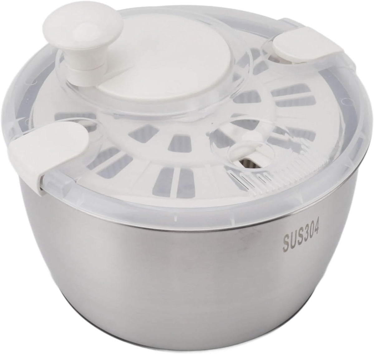 Salad Spinner, Stainless Steel Lettuce Spinner Multi-use Vegetable Washer Dryer Large Fruit Washer Spinner with Drain Bowl for Kitchen - PuriLite