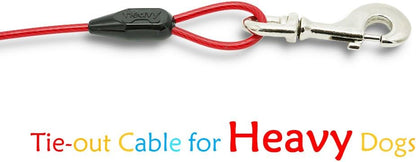 Petest 25ft Reflective Tie-Out Cable for Small Dogs Up to 35 Pounds - PuriLite
