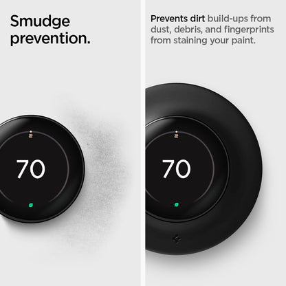 Spigen Wall Plate Designed for New Google Nest Learning Thermostat 4th Generation (2024) Wall Plate - Matte Black - PuriLite