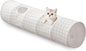 Straight Bubble Cat Tunnel for Indoor Cats 47"x12", Cream White