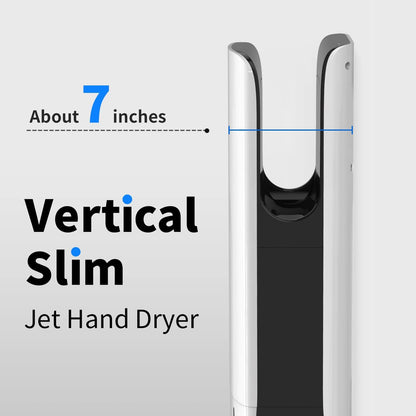 AIKE HEPA Filtered Vertical Hand Dryer Slim, 110-130V Silver 2023 New Version Model AK2065 - PuriLite