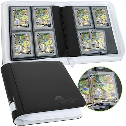 FunGuys Toploader Binder, Trading Card Binder Storage,128 4 Pocket Top Loader Pokemon Binder, Card Collection Yugioh Cards, MTG, TCG, Folders for Trading Cards - PuriLite