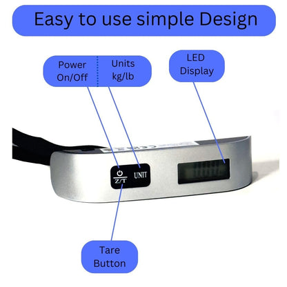 Purilite Select Digital Luggage Scale – Portable Hanging Baggage Weight Scale with LCD Display (110 lb / 50 kg) - PuriLite