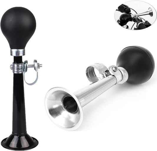 YehVeh 2 Pack Bugle Horn Bike Bell Metal Classic Bicycle Bell Bike Horn Clown Horn Handlebar Mount Rubber Squeeze Air Horns for Mountain Bike Cruiser Bike Toddler Tricycle Kids Bike Children's Bike - PuriLite